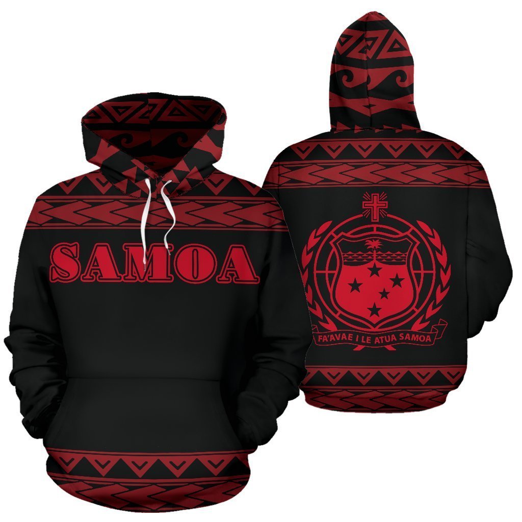 Samoa All Over Hoodie - Black Red Version - BN01-ALL OVER PRINT HOODIES (P)-Phaethon-Hoodie-S-Vibe Cosy™