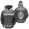 Guam All Over Zip-Up Hoodie - Polyneian Grey And White-ALL OVER PRINT ZIP-UP HOODIES-HP Arts-Zip-Up Hoodie-S-Grey And White-Vibe Cosy™