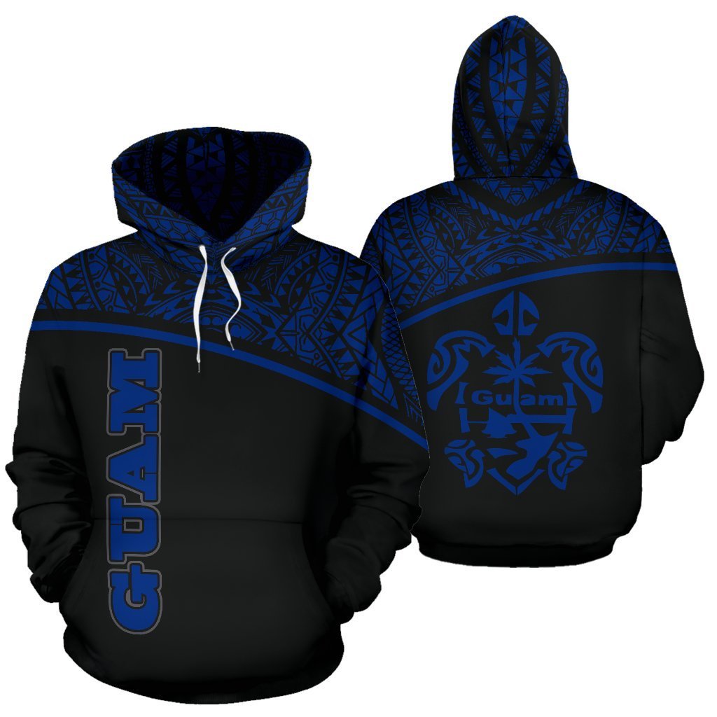 Guam All Over Hoodie - Micronesian Curve Blue Style-ALL OVER PRINT HOODIES-HP Arts-Hoodie-S-Blue-Vibe Cosy™