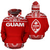 Guam All Over Hoodie - Polynesian Red And White-ALL OVER PRINT HOODIES-HP Arts-Hoodie-S-Red And White-Vibe Cosy™