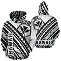 Hawaii Kanaka Polynesian Hoodie - Poly Style Black And White - AH - J1-ALL OVER PRINT HOODIES (P)-Phaethon-Hoodie-S-Vibe Cosy™
