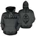 Guam All Over Hoodie - Polynesian Grey And Black-ALL OVER PRINT HOODIES-HP Arts-Hoodie-S-Grey And Black-Vibe Cosy™