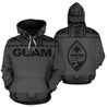 Guam All Over Hoodie - Polynesian Grey And Black-ALL OVER PRINT HOODIES-HP Arts-Hoodie-S-Grey And Black-Vibe Cosy™