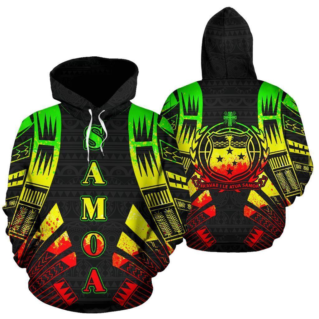 Samoa All Over Hoodie - Reggae Color Tattoo Style - BN01-ALL OVER PRINT HOODIES (P)-Phaethon-Hoodie-S-Vibe Cosy™