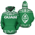 Guam All Over Hoodie - Polynesian Green And White-ALL OVER PRINT HOODIES-HP Arts-Hoodie-S-Green And White-Vibe Cosy™