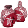 Samoa Hoodie Turtle Mermaid Polynesian Red-ALL OVER PRINT ZIP HOODIES (P)-Phaethon-Hoodie-S-Vibe Cosy™