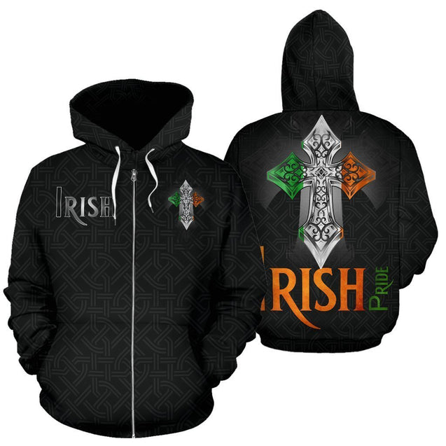 Irish Celtic All Over Printed Hoodie For Men & Women-NM-Apparel-NM-Zip Hoodie-S-Vibe Cosy™