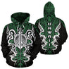 Hawaii Turtle Tribal Green Hoodie - Armor Style - AH J9-ALL OVER PRINT ZIP HOODIES (P)-Phaethon-Zip-Up Hoodie-S-Blue-Vibe Cosy™