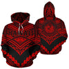 Hawaii Polynesian Tribal Hoodie - New Warrior Style Red Color - AH J1-ALL OVER PRINT HOODIES (P)-Phaethon-Hoodie-S-Vibe Cosy™