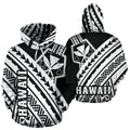 Hawaii Kanaka Polynesian Hoodie - Poly Style White And Black - AH - J1-ALL OVER PRINT HOODIES (P)-Phaethon-Hoodie-S-Vibe Cosy™