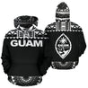 Guam All Over Hoodie - Polynesian Black And White-ALL OVER PRINT HOODIES-HP Arts-Hoodie-S-Black And White-Vibe Cosy™