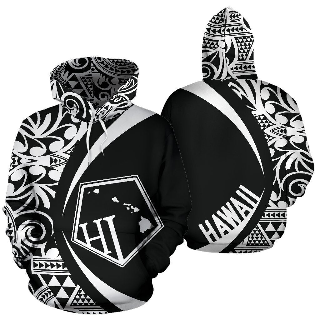 Hawaii Polynesian Tribal Hoodie - Circle Style White Color 2.0 - AH-ALL OVER PRINT HOODIES (P)-Phaethon-Hoodie-S-Vibe Cosy™