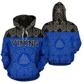 Viking All Over Hoodie - Valknut - BN10-ALL OVER PRINT HOODIES (P)-HP Arts-Hoodie-S-Blue-Vibe Cosy™