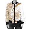 Hawaii Coat Of Arm Women's Bomber Jacket - Circle Style 06 - AH - J1-BOMBER JACKETS (P)-Phaethon-Women's Bomber Jacket-S-White-Vibe Cosy™