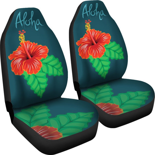 Aloha Hibiscus Car Seat Covers - AH-CAR SEAT COVERS-Alohawaii-Car Seat Covers - 1-Universal Fit-White-Vibe Cosy™