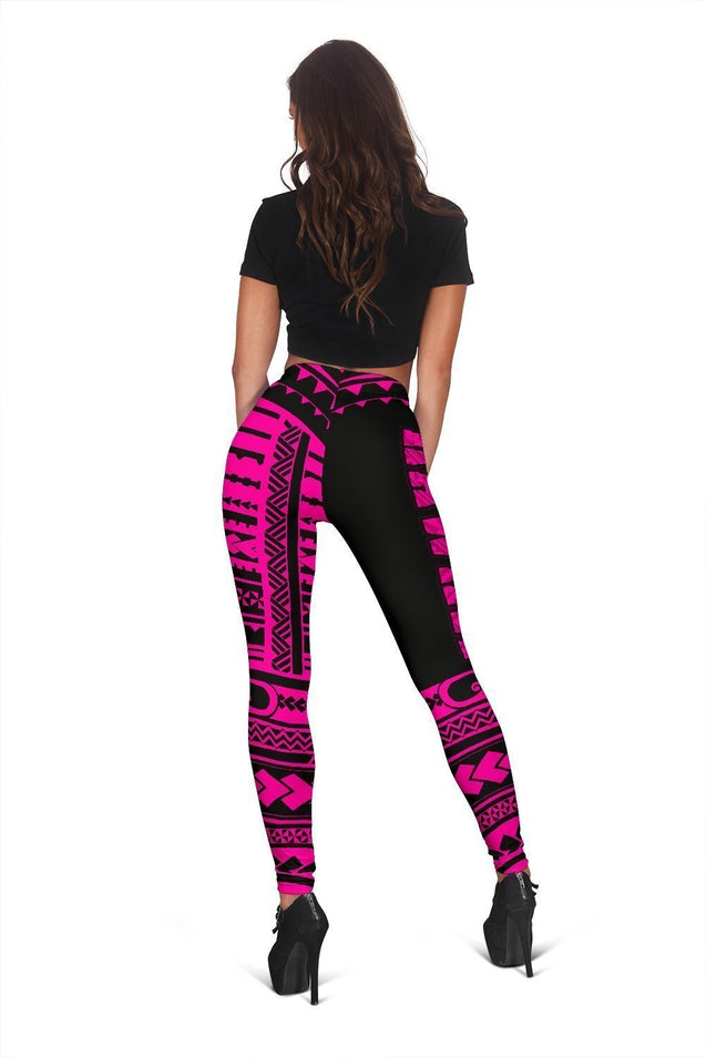 Hawaii Polynesian Leggings Pink - Fashion J1-LEGGINGS-Phaethon-Women's Leggings-S-Vibe Cosy™