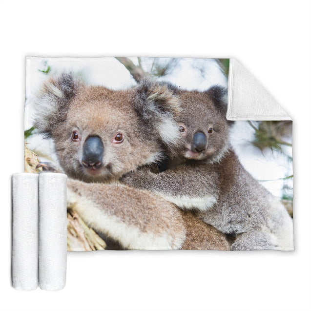 Cute Koala Bear Premium Blanket A5-PREMIUM BLANKETS-HP Arts-Premium Blanket - Cute Koala Bear Premium Blanket A5-Youth (56 x 43 inches / 140 x 110 cm)-Vibe Cosy™