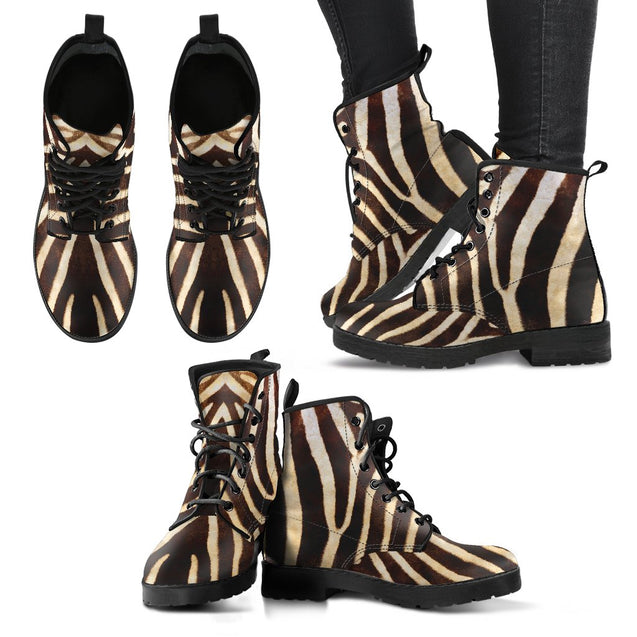 Zebra - Vegan Leather Boots-Amaze Style™-placeholder-placeholder-Vibe Cosy™