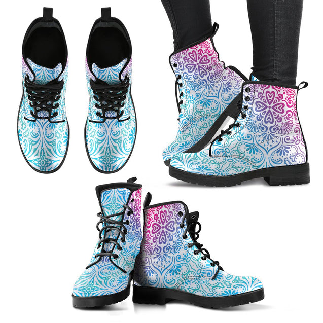 Bohemian Rainbow (White) - Vegan Leather Boots-Amaze Style™-placeholder-placeholder-Vibe Cosy™