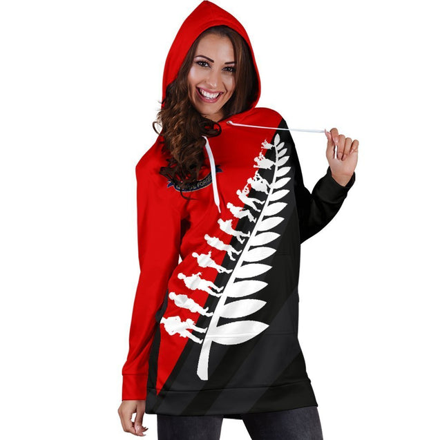 Lest We Forget New Zealand Hoodie Dress K52-Apparel-HD09-Hoodie Dress-S-Vibe Cosy™
