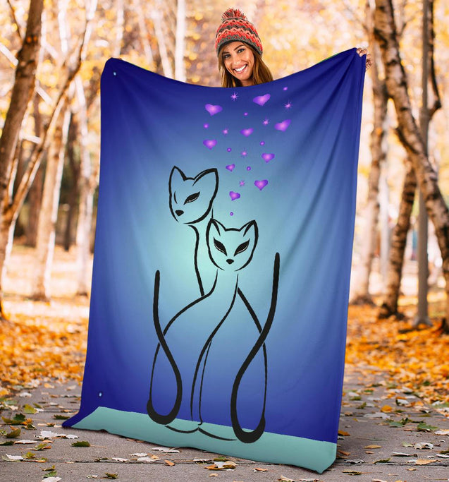 Gatti Innamorati - Coperta in Pile -Amaze Style™-Premium BlanketGatti Innamorati - Coperta in Pile -Youth (56 x 43 inches / 140 x 110 cm)-Vibe Cosy™