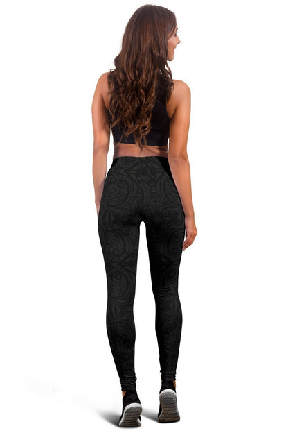Rugby Haka Fern Black Leggings K24-Apparel-HD09-Legging-S-Vibe Cosy™