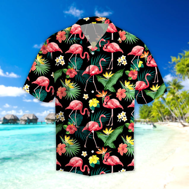 Flamingo Hibiscus Tropical Hawaii Shirt - Amaze Style™-Apparel