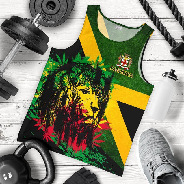 Jamaica - Jamaican Lion Tank Top A7-Apparel-Phaethon-Tank Top-S-Vibe Cosy™