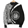 Hawaii Coat Of Arm Polynesian Men's Bomber Jacket - Circle Style 01 - AH - J1-BOMBER JACKETS (P)-Phaethon-Men's Bomber Jacket-S-White-Vibe Cosy™