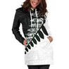 New Zealand Silver Fern Hoodie Dress Black White K4-Apparel-HD09-Hoodie Dress-S-Vibe Cosy™