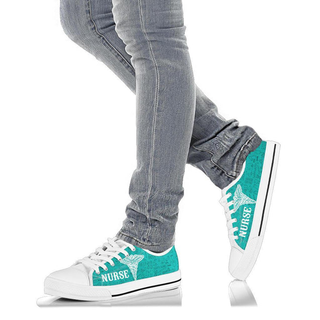 Teal Nurse Medical Icons Low Top Shoes TA040707-TA-Women's low top-EU36 (US5.5)-Vibe Cosy™