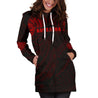 Aotearoa Maori Tattoo Hoodie Dress Red K4-Apparel-HD09-Hoodie Dress-S-Vibe Cosy™