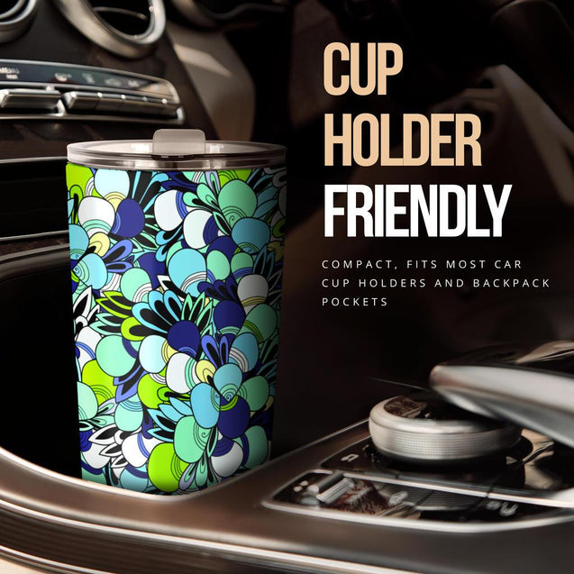 Funky Patterns in Blues - Travel Tumbler-Amaze Style™-Tumbler - Funky Patterns in Blues - Travel Tumbler-20oz Large-Vibe Cosy™