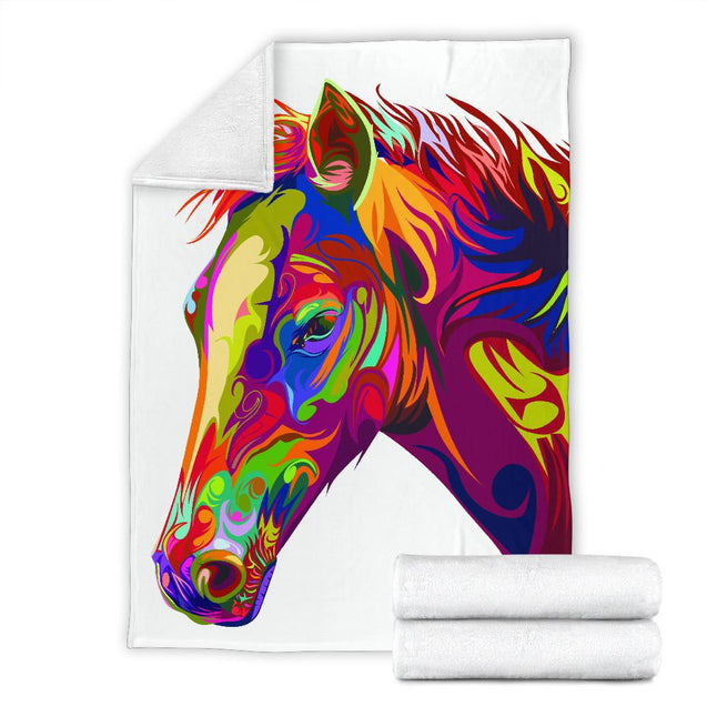 Cavallo Colorato/Bianco - Coperta in Pile -Amaze Style™-Premium BlanketCavallo Colorato/Bianco - Coperta in Pile -Youth (56 x 43 inches / 140 x 110 cm)-Vibe Cosy™
