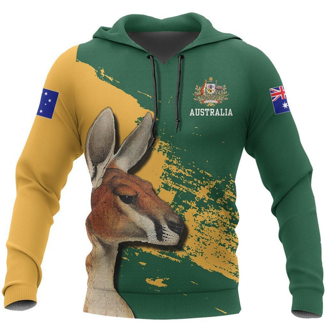 Australia Hoodie Kangaroo Painting Yellow-Apparel-Ocean Hoodie-Hoodie-S-Vibe Cosy™