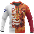 Scotland Lion Fire Hoodie (Red)-Apparel-HD09-Hoodie-S-Vibe Cosy™