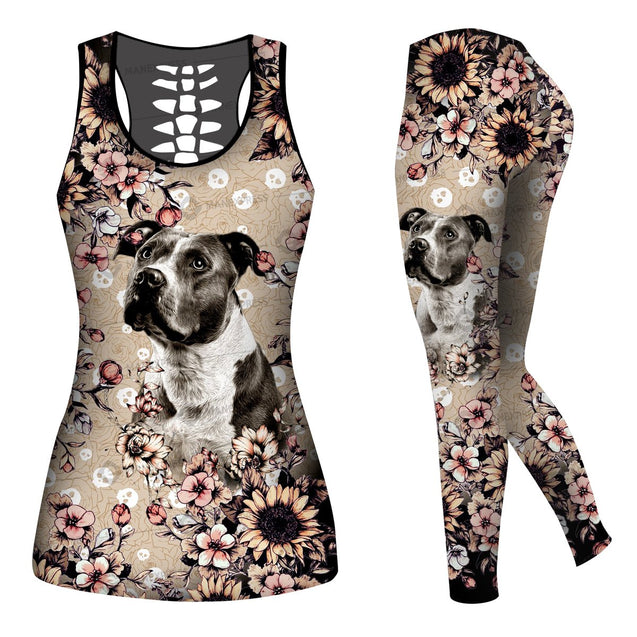 Pitbull Sunflower Combo Tank + Legging TA032010-Apparel-TA-S-S-Vibe Cosy™