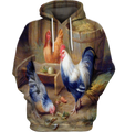 3D All Over Print Painting Chicken Family Shirt-Apparel-6teenth World-Hoodie-S-Vibe Cosy™