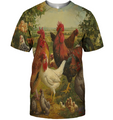 3D All Over Print Beauty Chicken Shirt-Apparel-6teenth World-T-Shirt-S-Vibe Cosy™