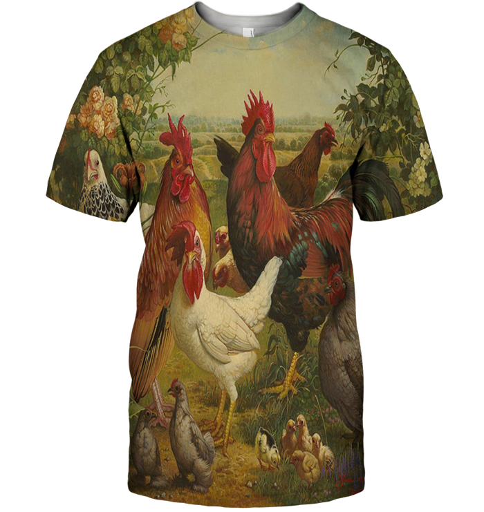 3D All Over Print Beauty Chicken Shirt-Apparel-6teenth World-T-Shirt-S-Vibe Cosy™