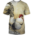 3D All Over Print White Rooster Shirt-Apparel-6teenth World-T-Shirt-S-Vibe Cosy™