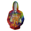 Hippie Mushroom all over-Apparel-NTH-Zipped Hoodie-S-Vibe Cosy™