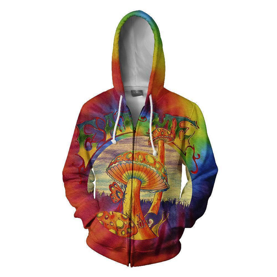 Hippie Mushroom all over-Apparel-NTH-Hoodie-S-Vibe Cosy™
