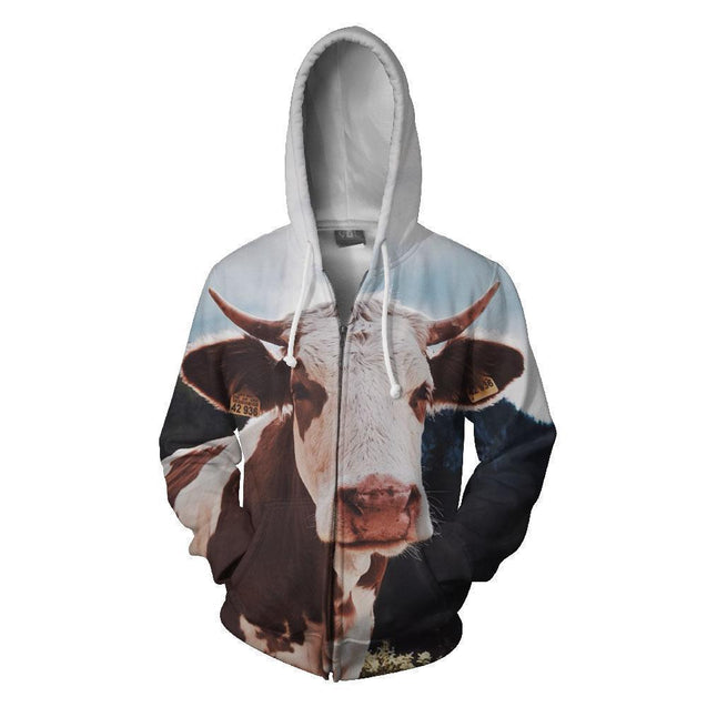 Cow Kids Hooide-Apparel-HD09-Zipped Hoodie-S-Vibe Cosy™