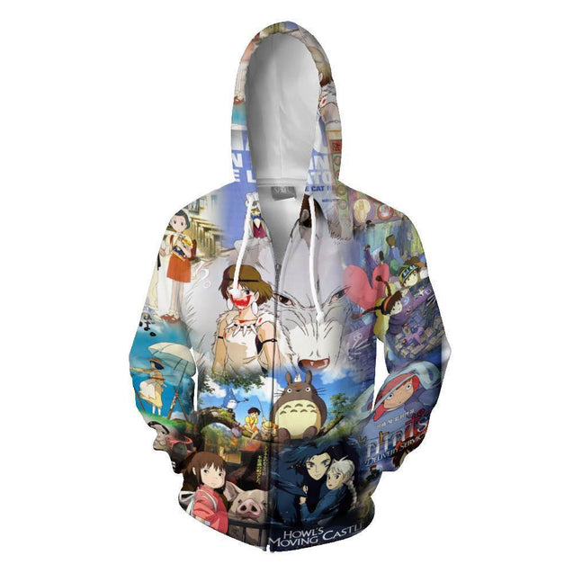 3D All Over Print Howl's Moving Castle Hoodie-Apparel-HD09-Zipped Hoodie-S-Vibe Cosy™