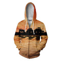 Sunset And Tractor Hoodie-Apparel-HD09-Zipped Hoodie-S-Vibe Cosy™