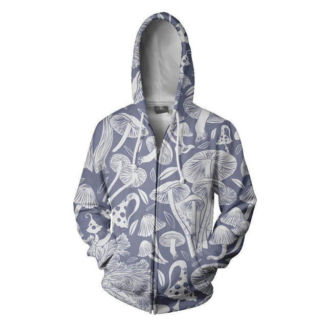 Mushroom Art All Over-Apparel-HD09-Zipped Hoodie-S-Vibe Cosy™