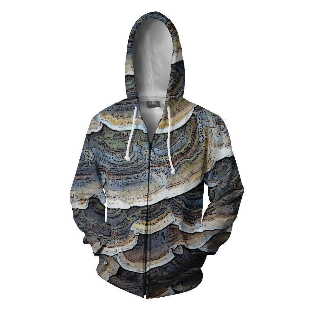 All Over Print Mushroom Art-Apparel-NTH-Zipped Hoodie-S-Vibe Cosy™