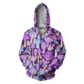 All Over Print Violet Many mushroom-Apparel-NTH-Zip Up Hoodie-S-Vibe Cosy™