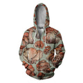 All Over Print forest mushrooms-Apparel-NTH-Zipped Hoodie-S-Vibe Cosy™